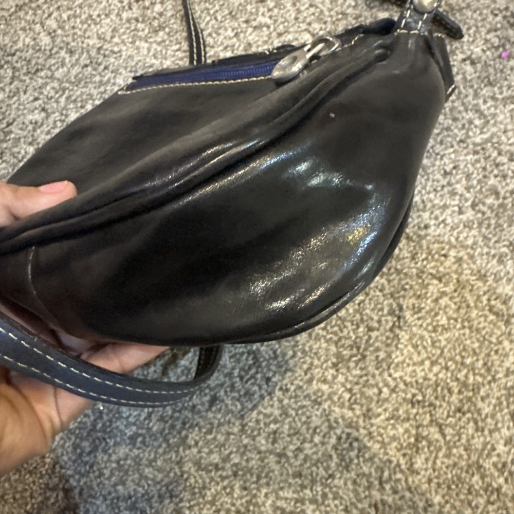 Vera‎ Pelle Italian Leather Black  Crossbody Bag - Picture 6 of 11